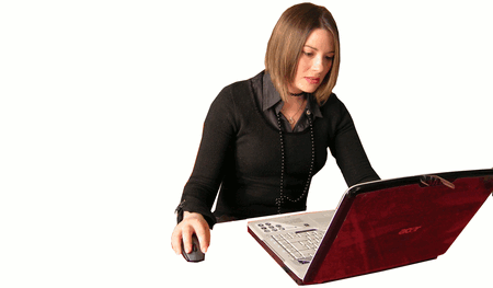 Donna al computer, PC. Lavoro, ufficio