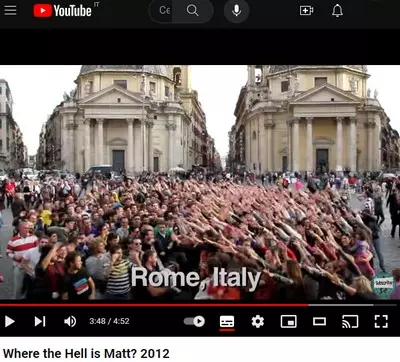 "Where the Hell is Matt", tappa a Roma nel 2012.